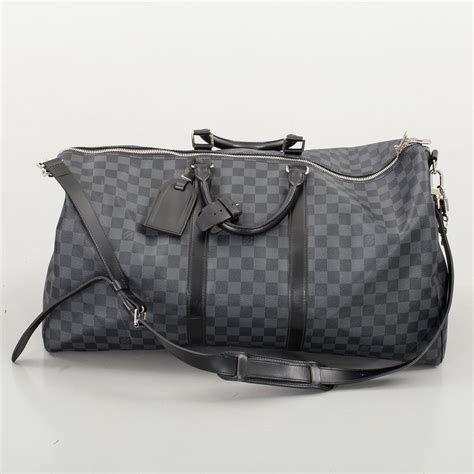 louis vuitton keepall bandouliere bag damier graphite 55|louis vuitton keepall 55 macassar.